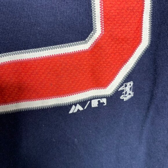 Majestic Red Sox 16 Benintendi T Shirt L Blue Crewneck Short Sleeve MLB Baseball - Picture 5 of 8